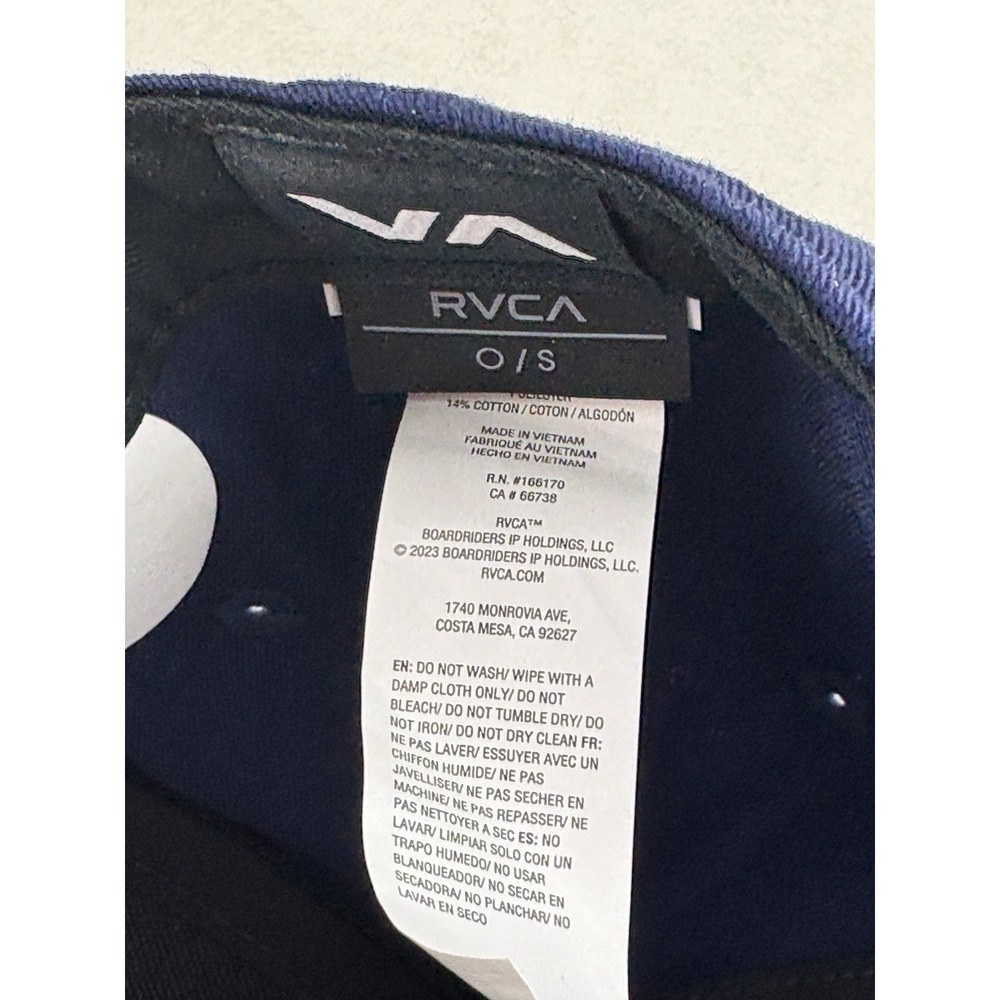 RVCA Hookie Snapback Hat One Size Navy Blue NWT - Picture 6 of 8